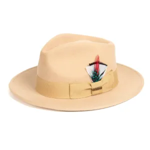 Crushable Tan 100% Australian Wool Fedora Hat