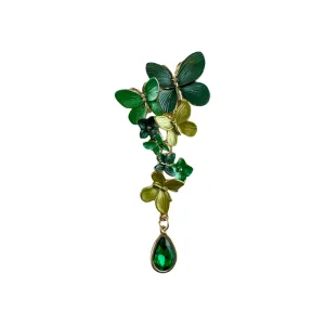 Magnetic Brooch - Green Butterfly Pendant