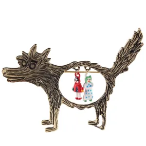 Vintage Wolf Brooch