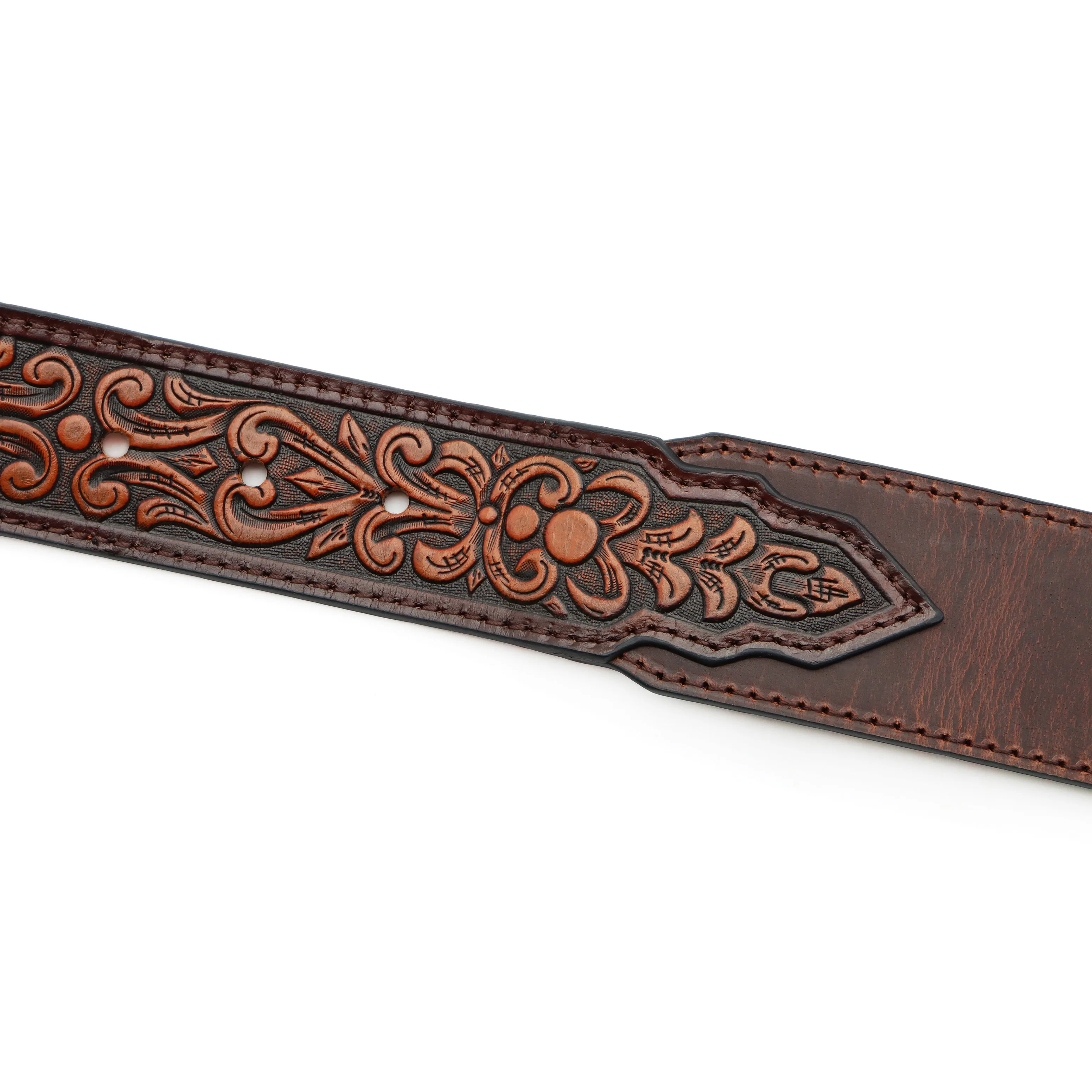 1 3/4" – 1 1/2" Floral Tooled Billets Belt