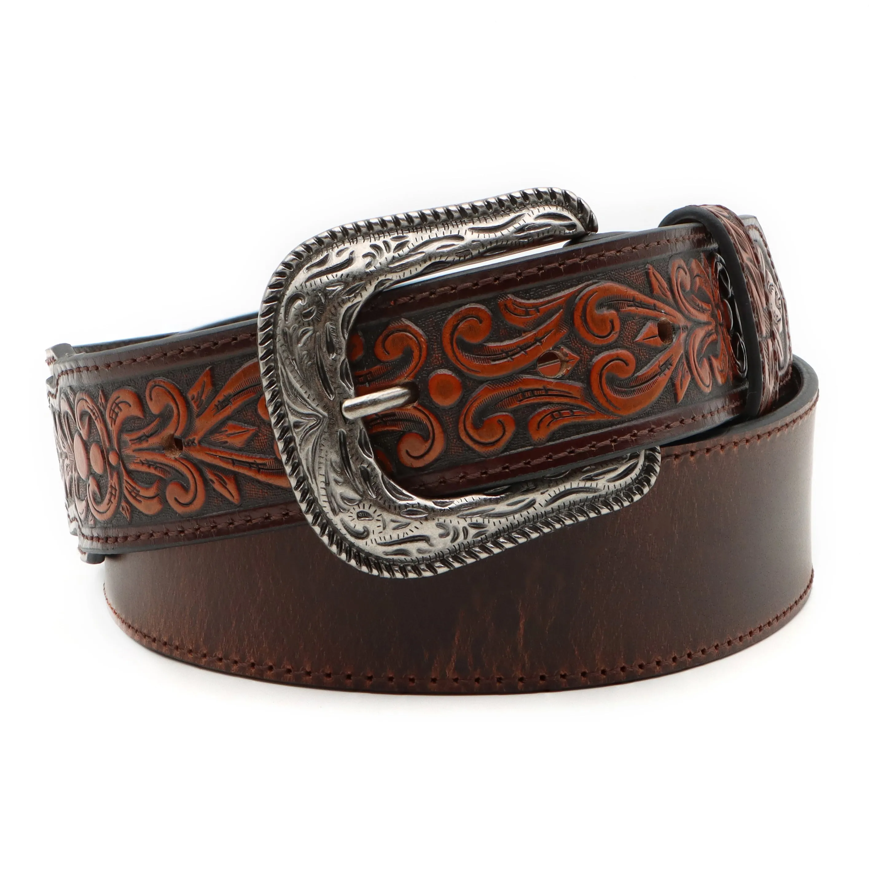 1 3/4" – 1 1/2" Floral Tooled Billets Belt