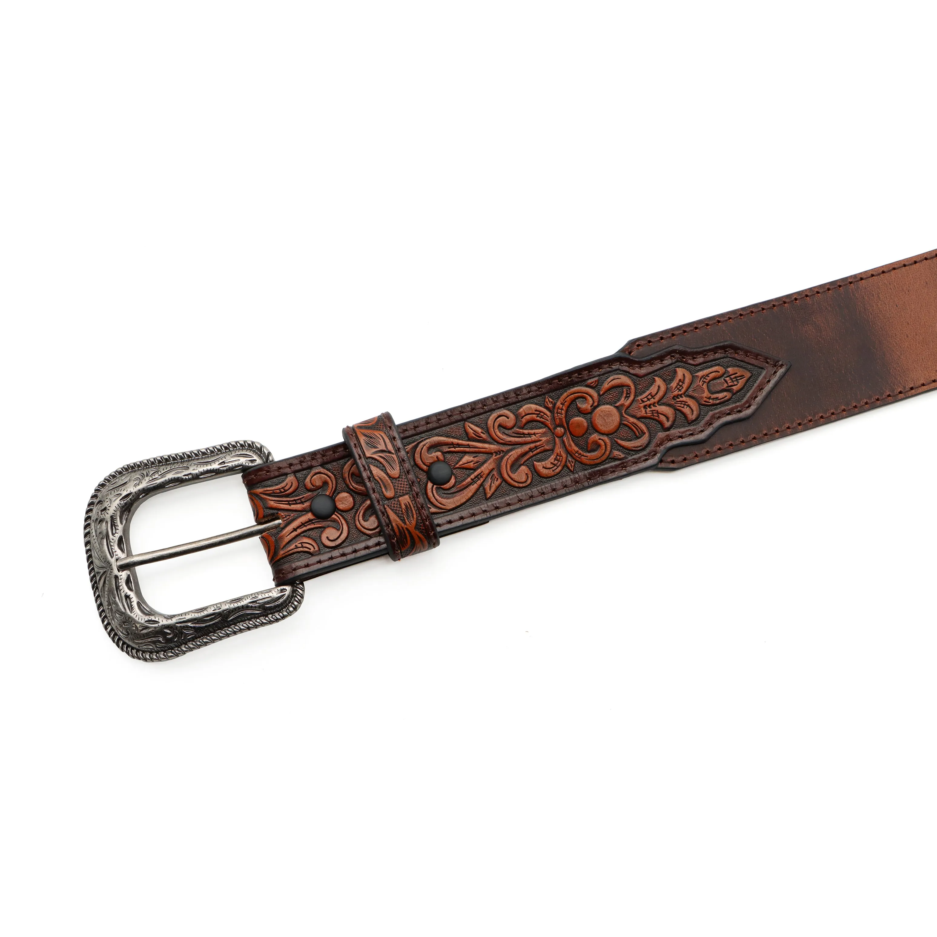 1 3/4" – 1 1/2" Floral Tooled Billets Belt