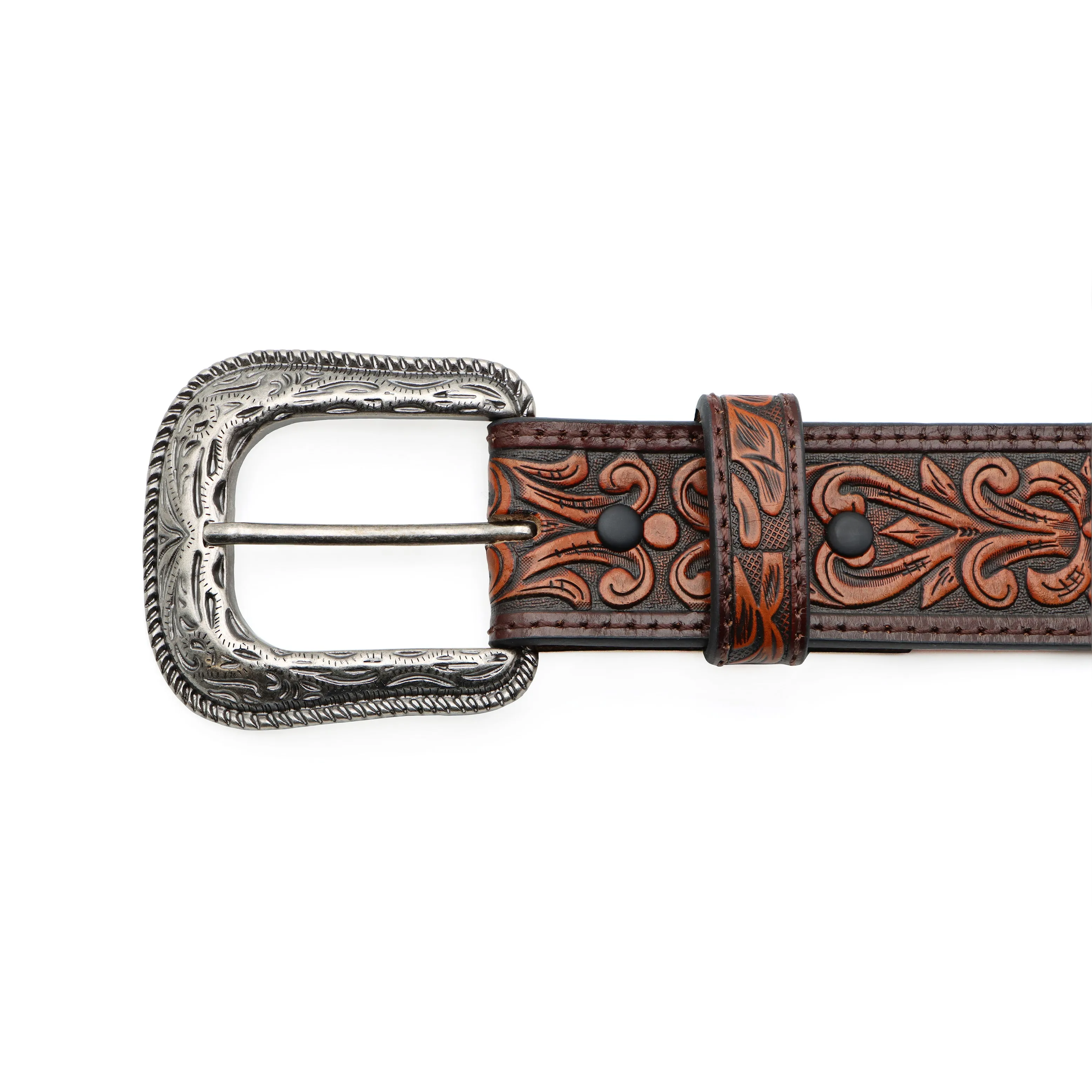 1 3/4" – 1 1/2" Floral Tooled Billets Belt