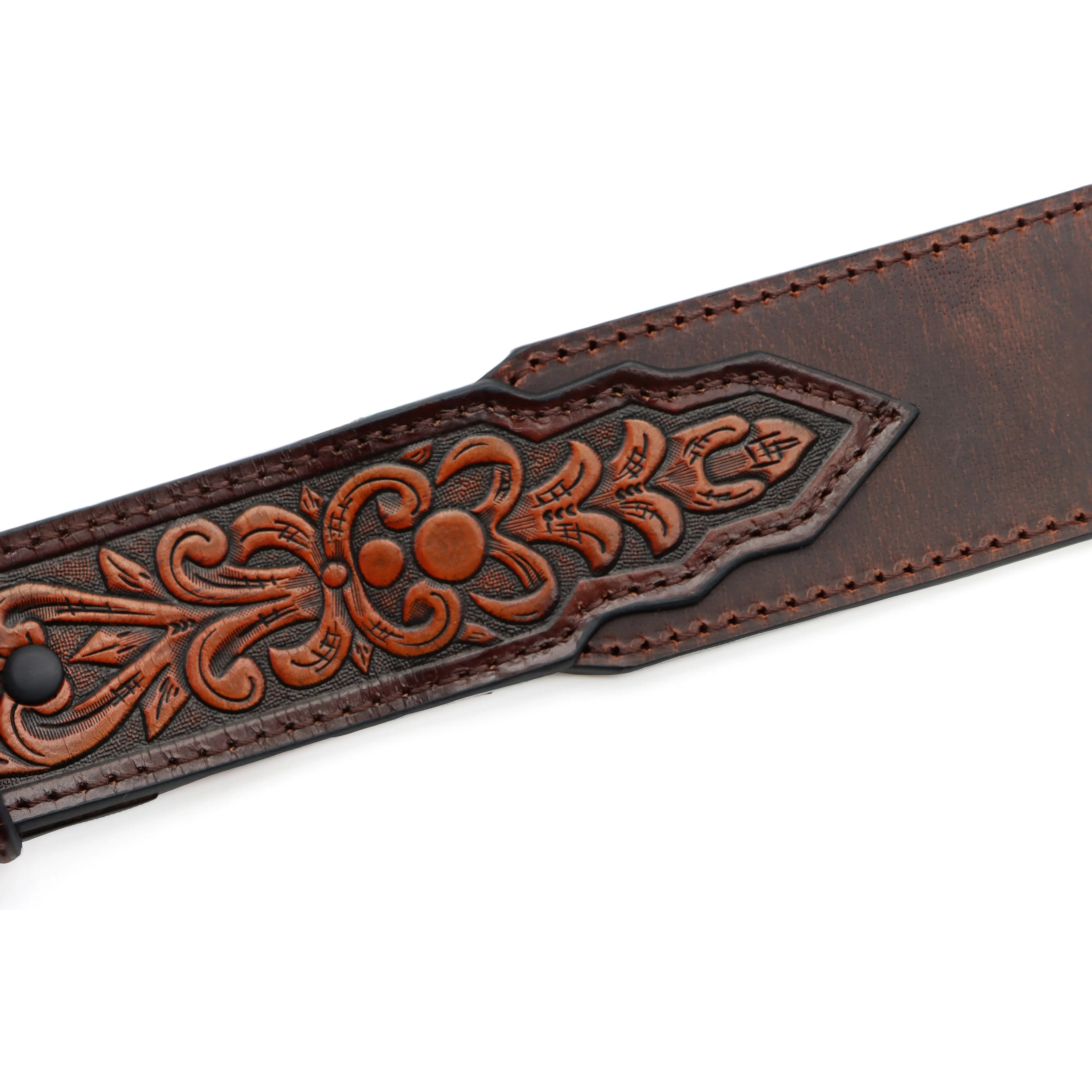 1 3/4" – 1 1/2" Floral Tooled Billets Belt