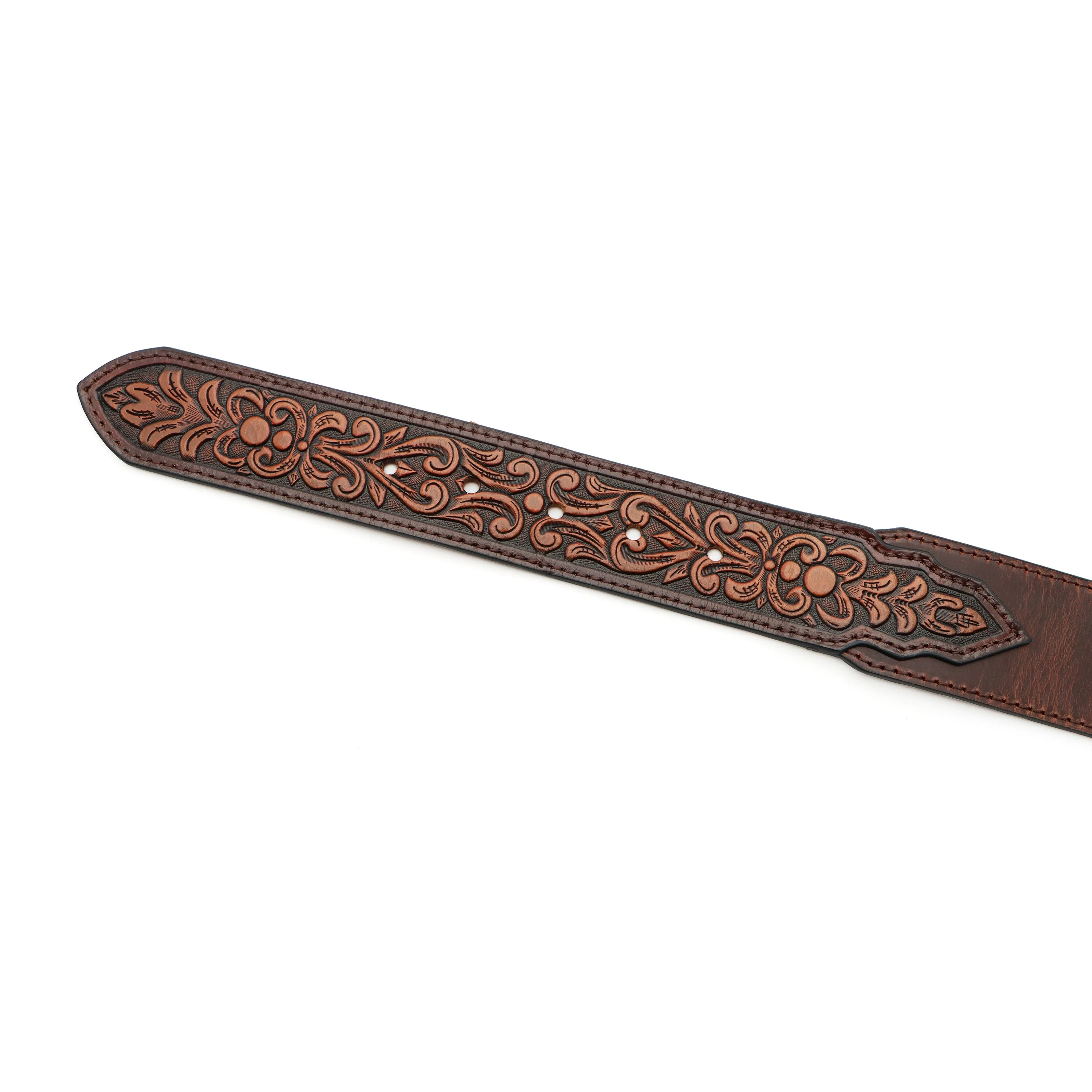 1 3/4" – 1 1/2" Floral Tooled Billets Belt