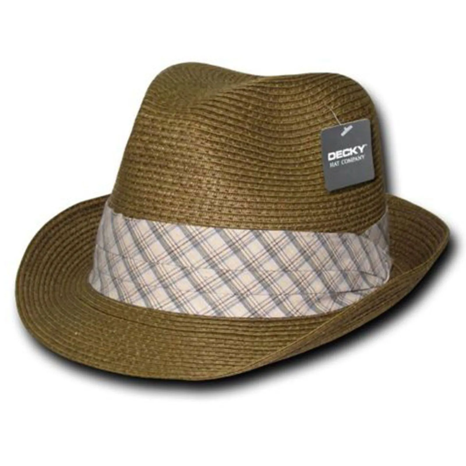 1 Dozen Decky Paper Braid Woven Fedora Trilby Panama Fashion Hat Brown Wholesale