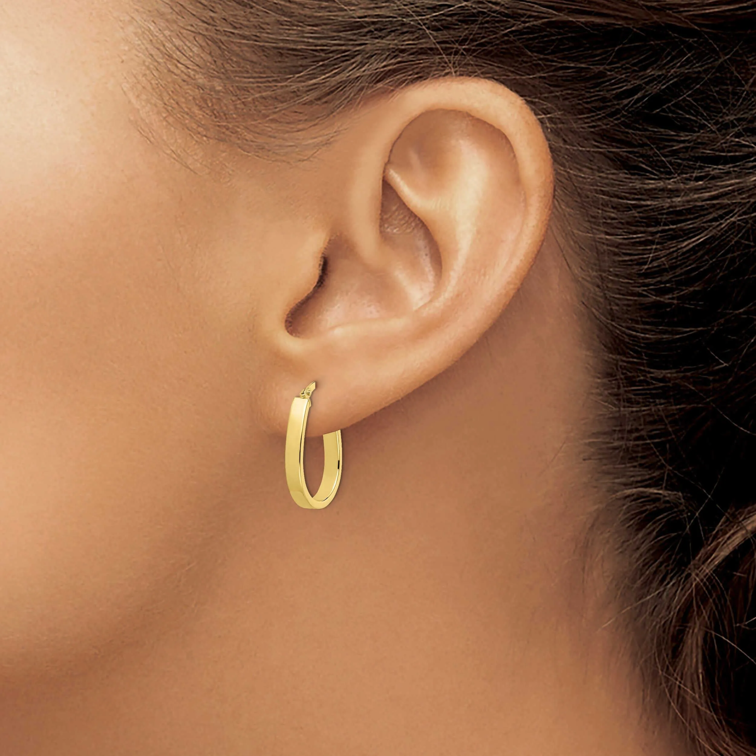 10k Yellow Gold U-Shape Hoop Earrings