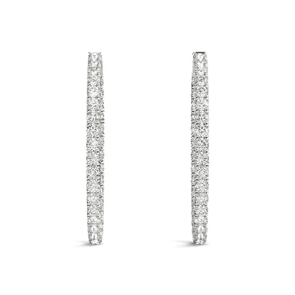 14K Diamond Hoop Earring