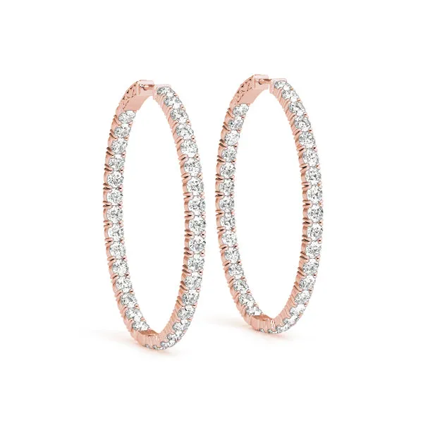 14K Diamond Hoop Earring