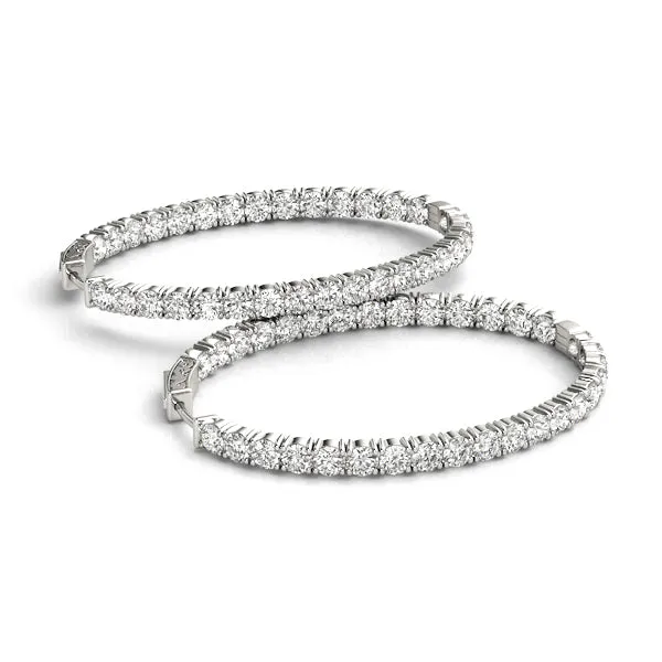 14K Diamond Hoop Earring