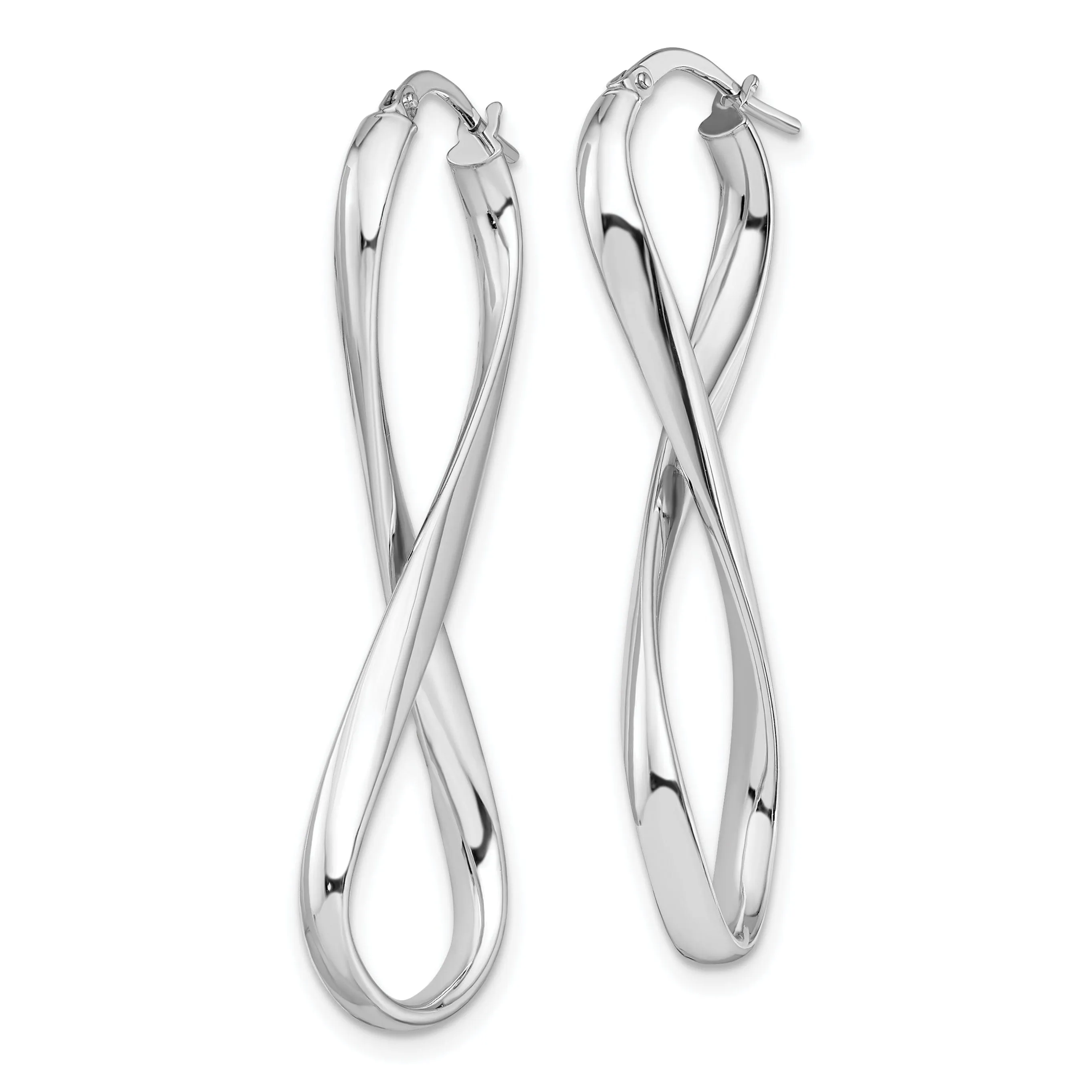 14k White Gold Infinity Hoop Earrings