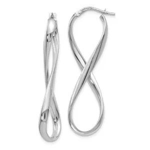 14k White Gold Infinity Hoop Earrings