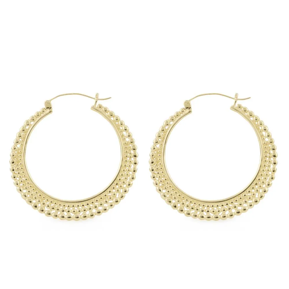 18g Gold Plated Tribal Hoop Earrings – Price Per 2