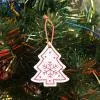 20pcs 5cm Wood Christmas Hanging Ornaments Pendant DIY Xmas Tree Decor (K)