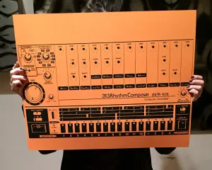 808 Art Print, Vintage Drum Machine Poster