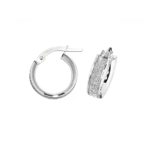 9ct White Gold Oval Hoop Earrings ER1023W