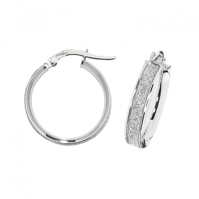 9ct White Gold Oval Hoop Earrings ER1023W