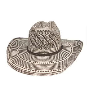 Above Board 100X Ivory/Chocolate Shantung Panama Straw Hat from Bullhide Hats Rodeo Round Up Collection