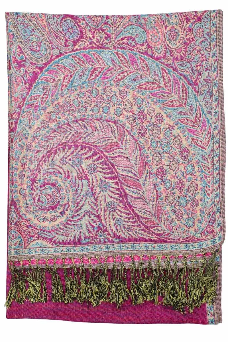 Achillea Fuchsia Big Paisley Pashmina