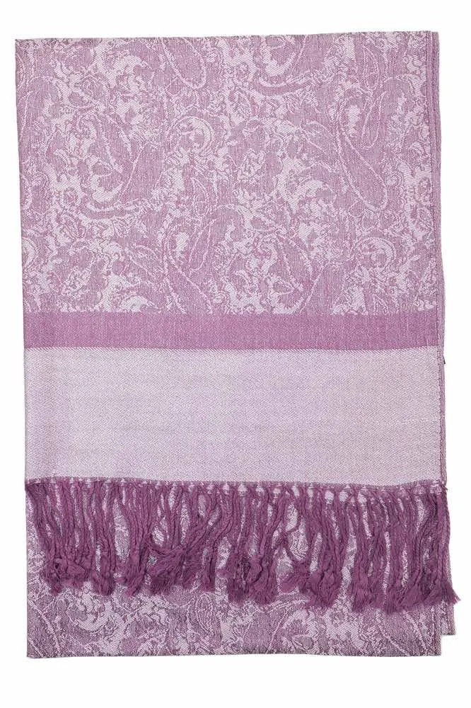 Achillea Violet Purple Jacquard Pashmina Scarf