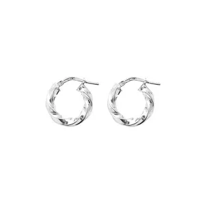 Acotis Silver Hoop Earrings Twisted G5211