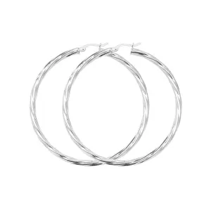 Acotis Silver Hoop EarringsTwisted G5105