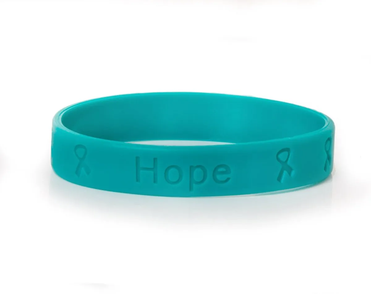 Adult Teal Awareness Silicone Bracelet Wristbands