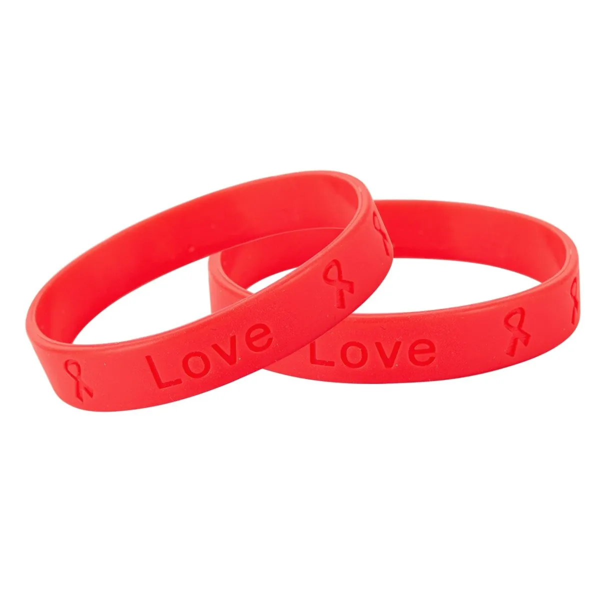 AIDS HIV Red Awareness Silicone Bracelet Wristbands