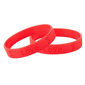 AIDS HIV Red Awareness Silicone Bracelet Wristbands