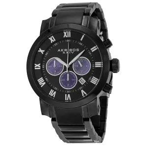 Akribos XxivChronograph Black Dial Black PVD Men's Watch AK622BK