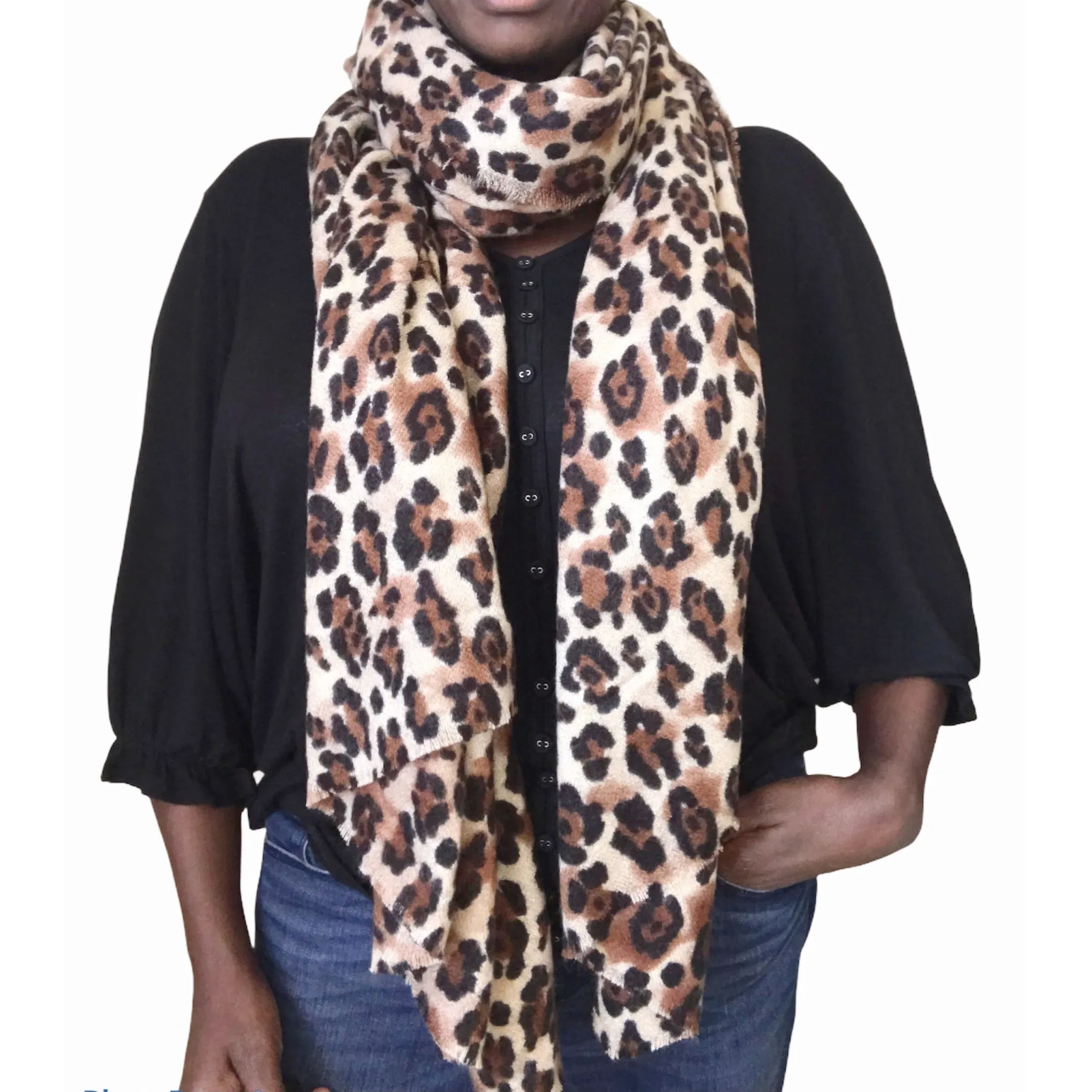 animal leopard print winter warm  blanket scarf shawl light color