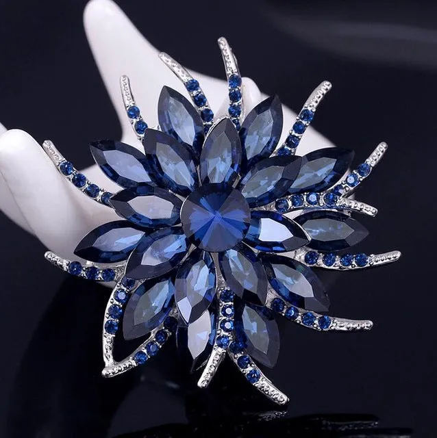 Austrian Crystal Brooch Pins For Women Top Quality Flower Broches Jewelry Fashion Wedding Party Invitation Bijoux Broche Femme