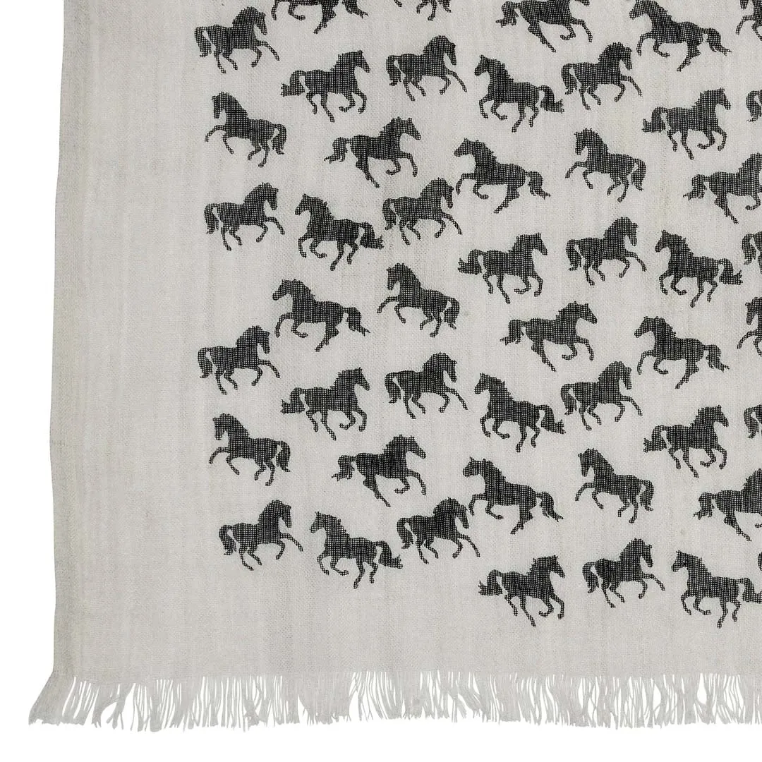 AWST Int'l “Lila” Horse Silhouettes Scarf