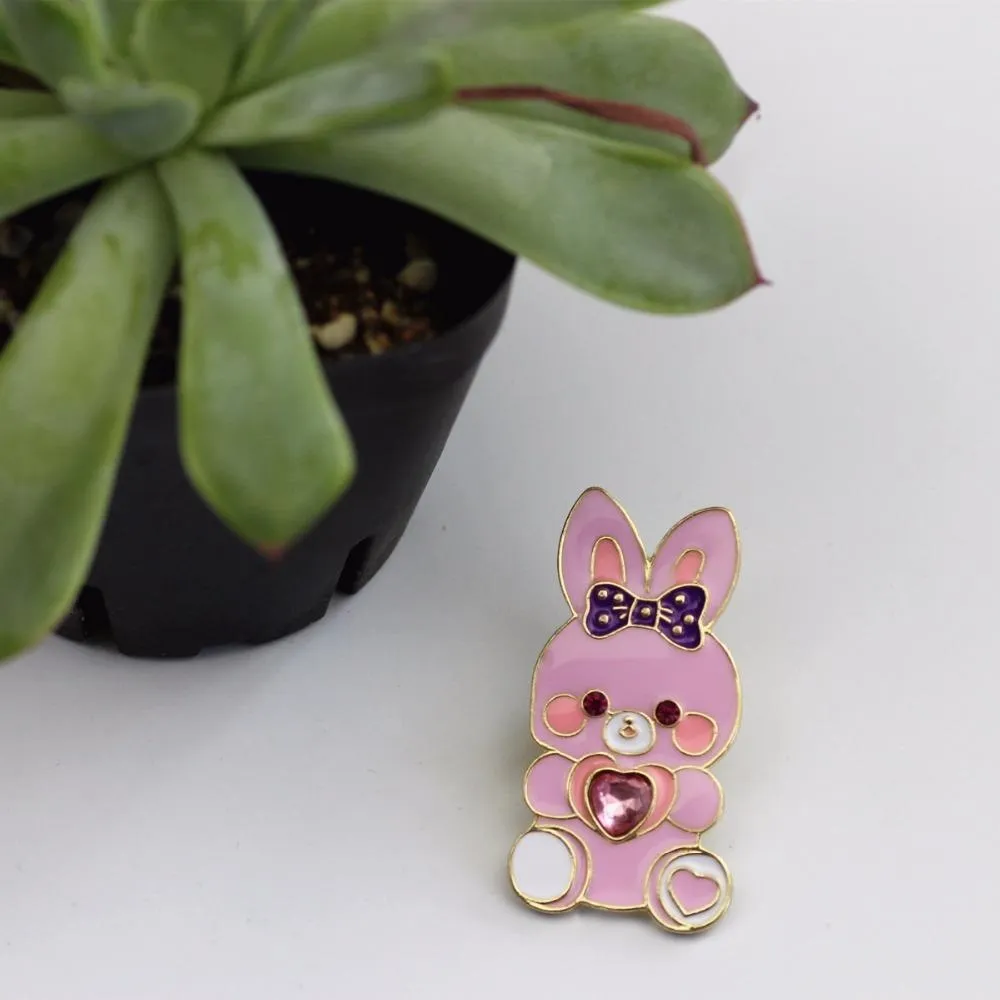 Baby Bun Jewelled Enamel Pin