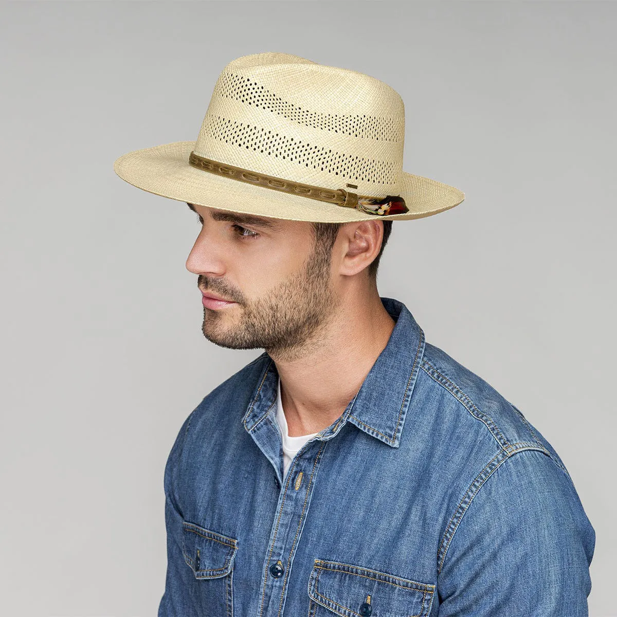 Bailey Ezra Vented Genuine Panama Fedora