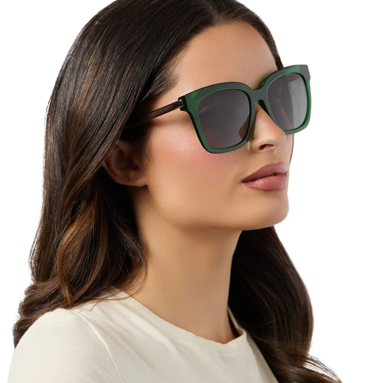 BELLA - PALM GREEN CRYSTAL   GREY   POLARIZED SUNGLASSES