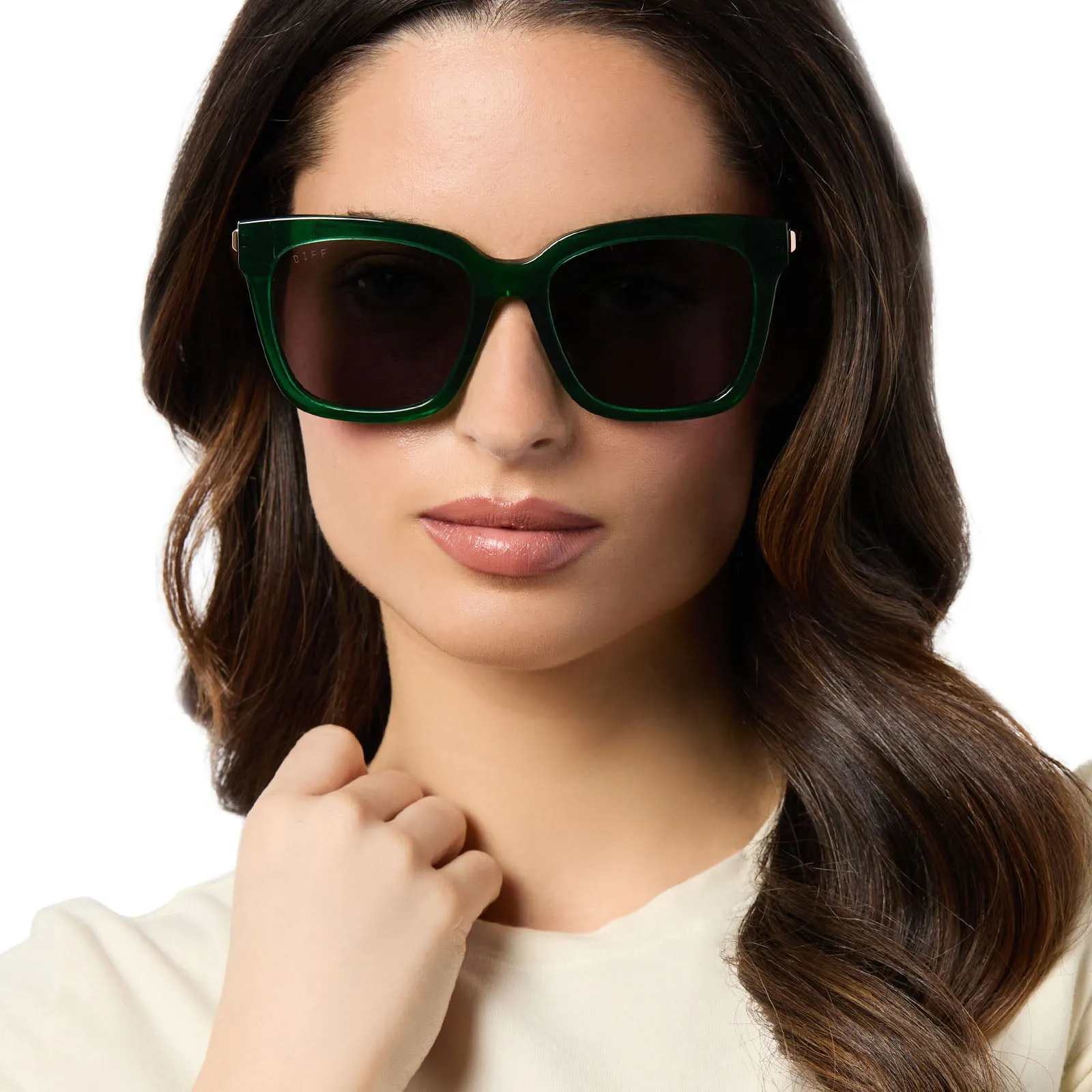 BELLA - PALM GREEN CRYSTAL   GREY   POLARIZED SUNGLASSES