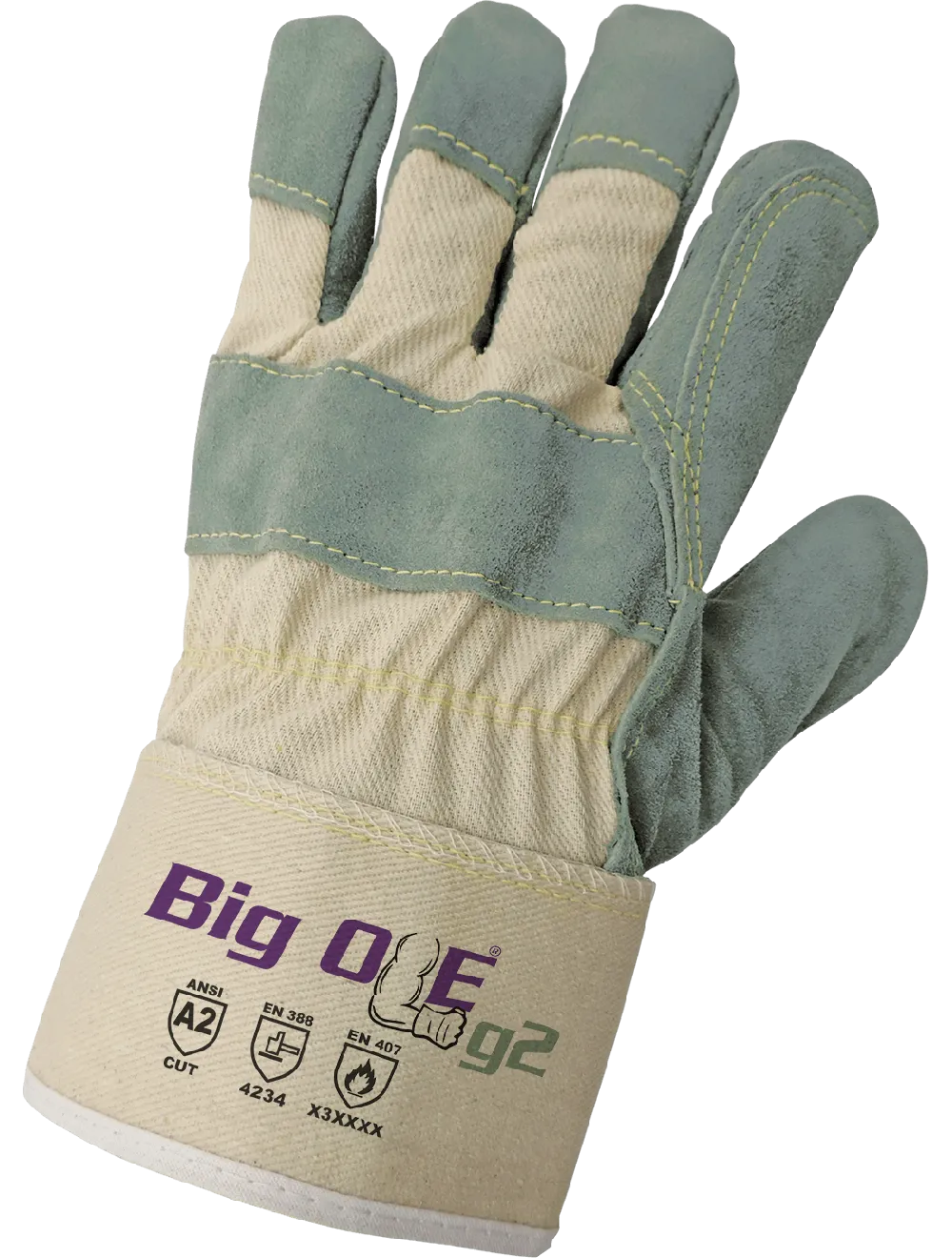 Big Ole® g2 Premium Top-Grade Side Select Split Cowhide Leather Palm Cut and Heat Resistant Gloves - 2000DP