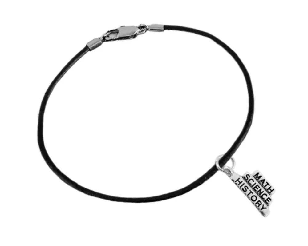 Black Cord Math Science History Bracelets