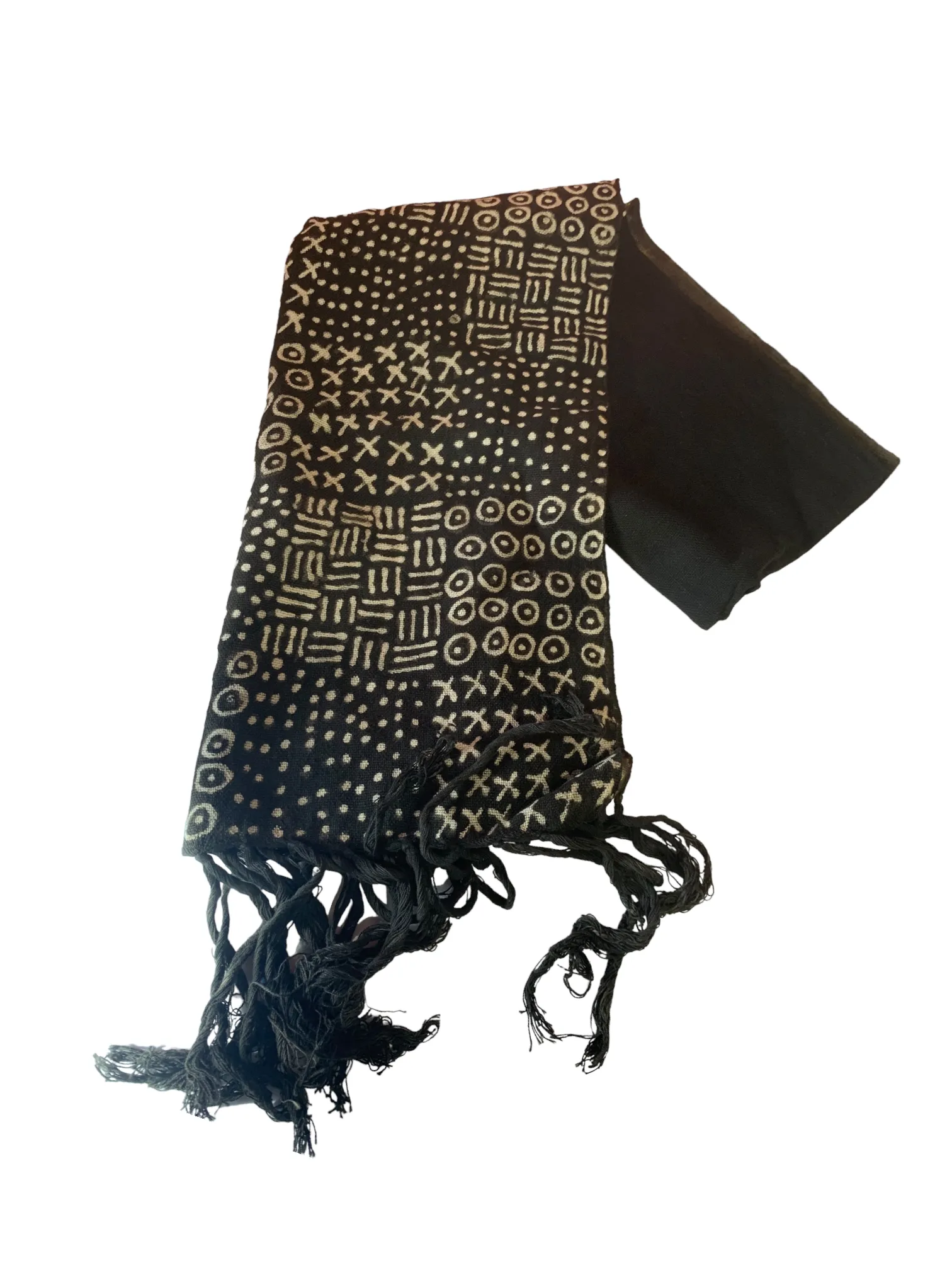 Black Cotton MudCloth Scarves