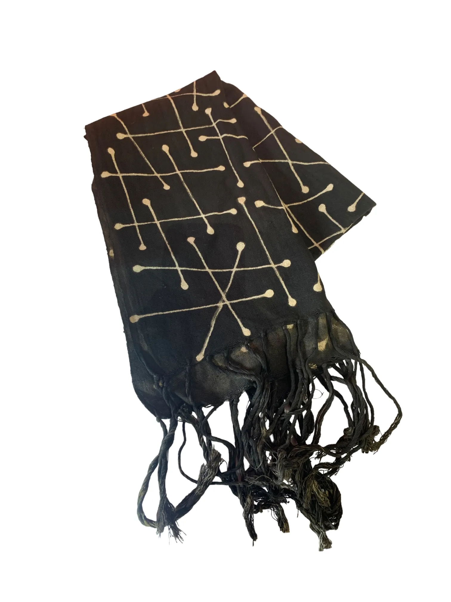 Black Cotton MudCloth Scarves