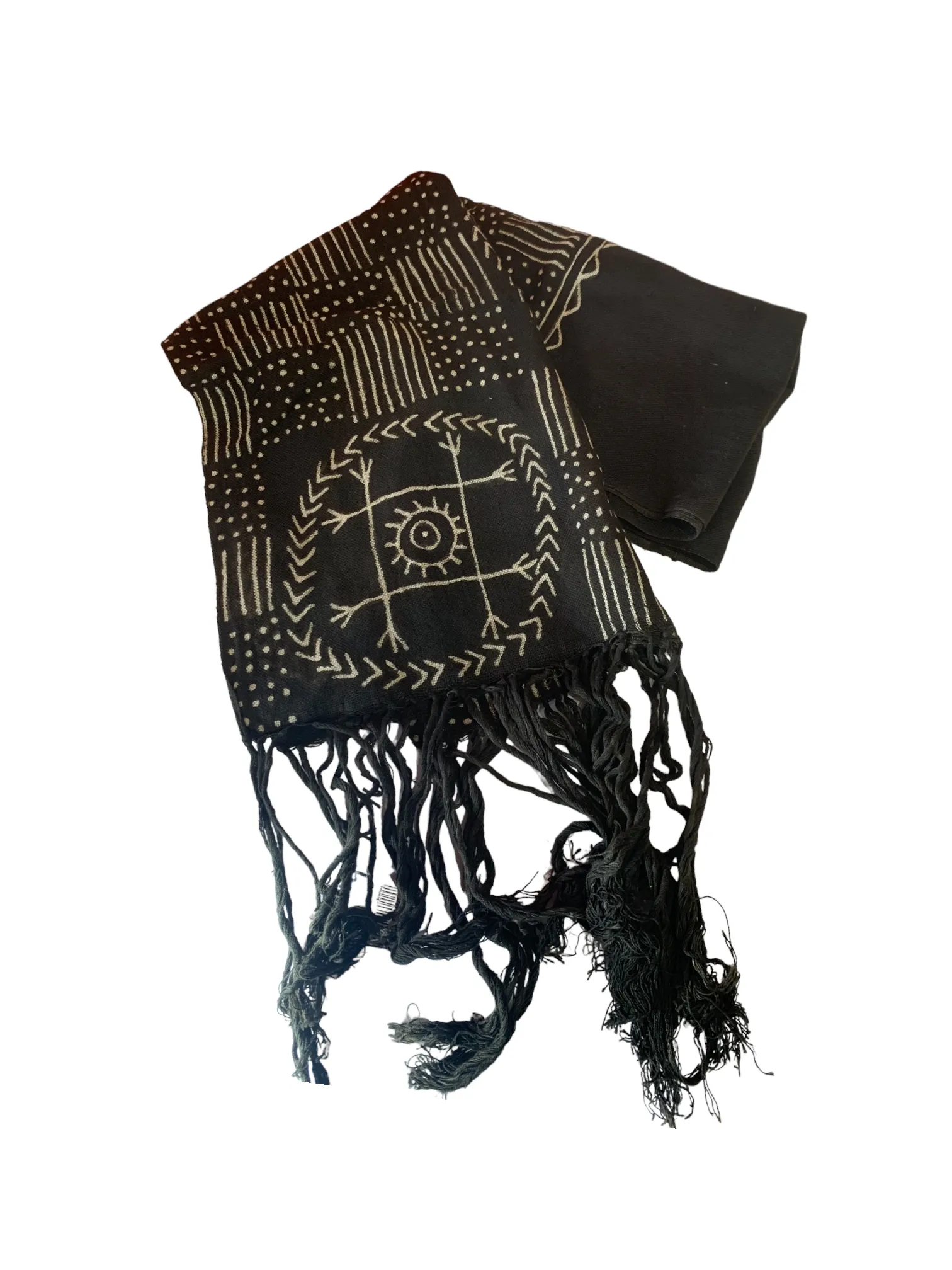 Black Cotton MudCloth Scarves