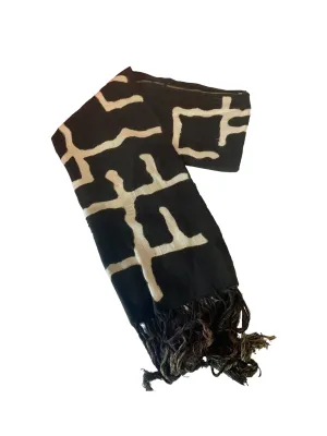 Black Cotton MudCloth Scarves