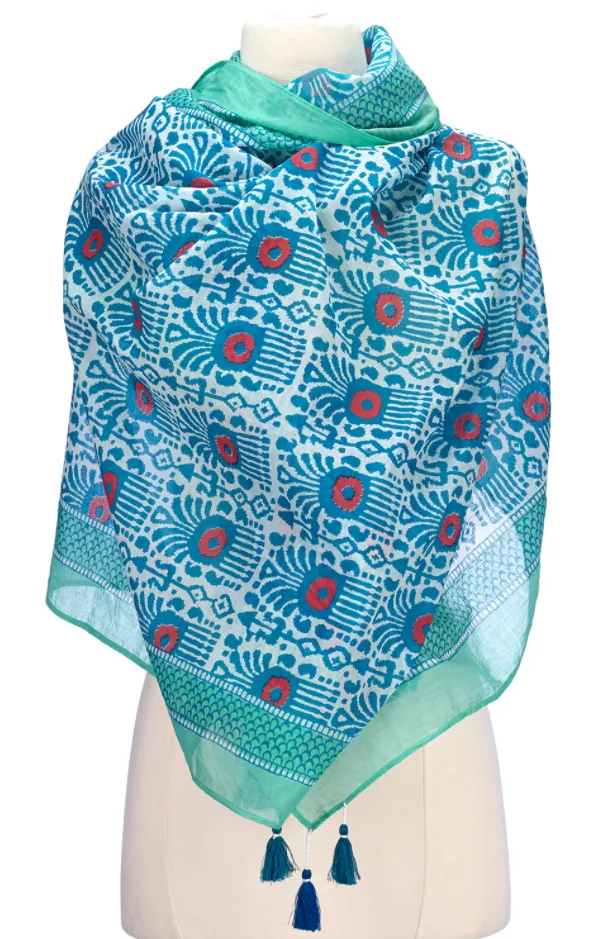 Block Print Cotton Scarves