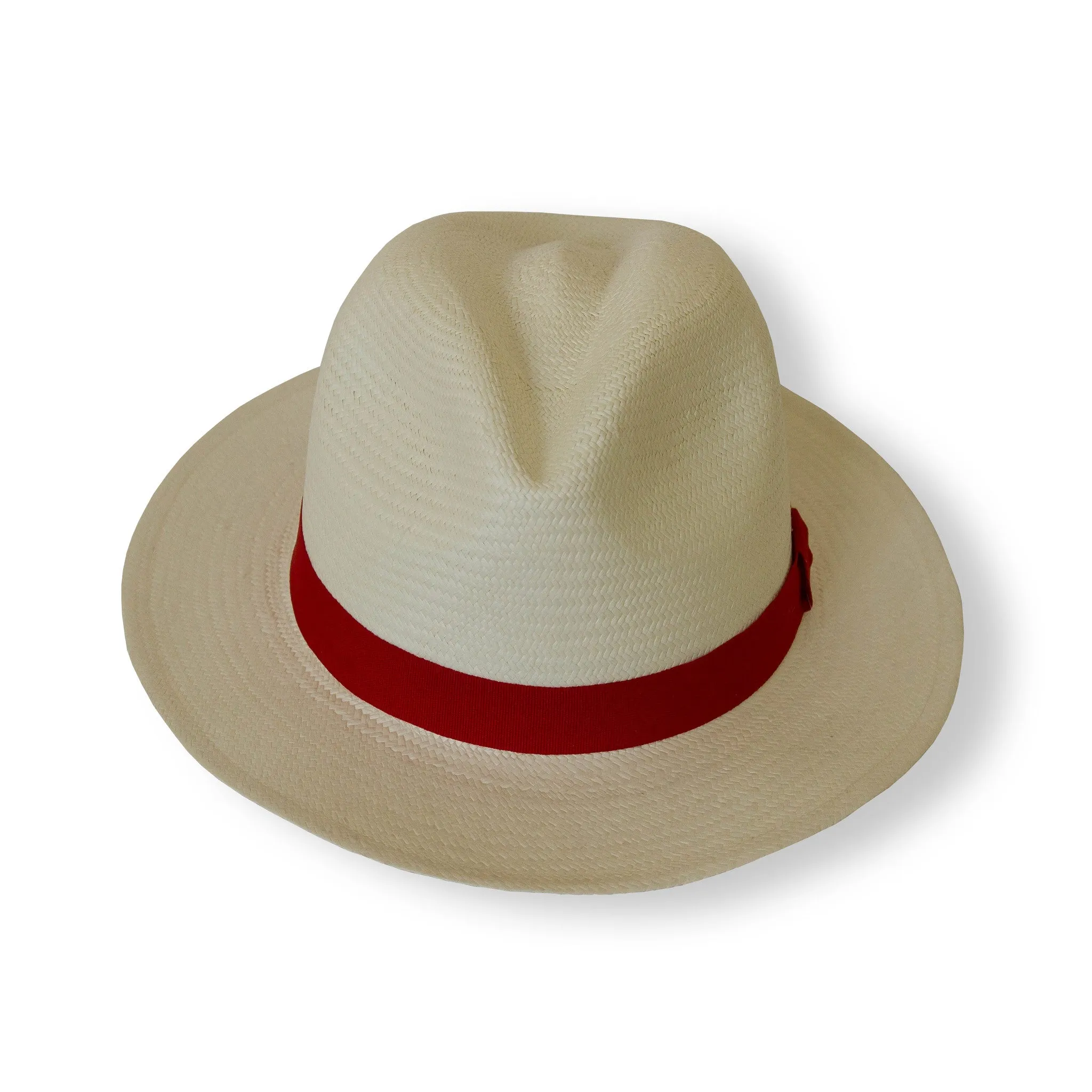 Boys Fedora Panama Hat - Red Band