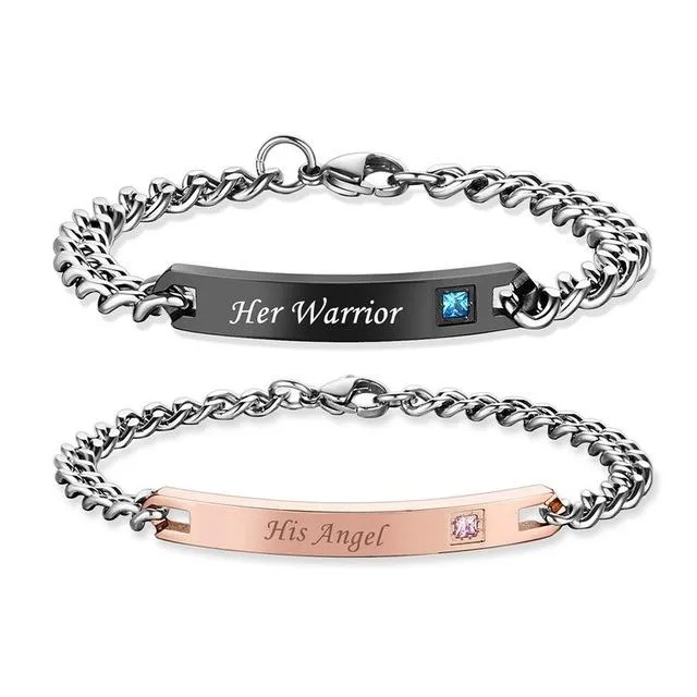 Bracelet de distance pour couple Angel & Warrior