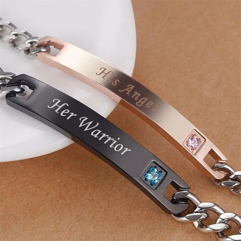 Bracelet de distance pour couple Angel & Warrior