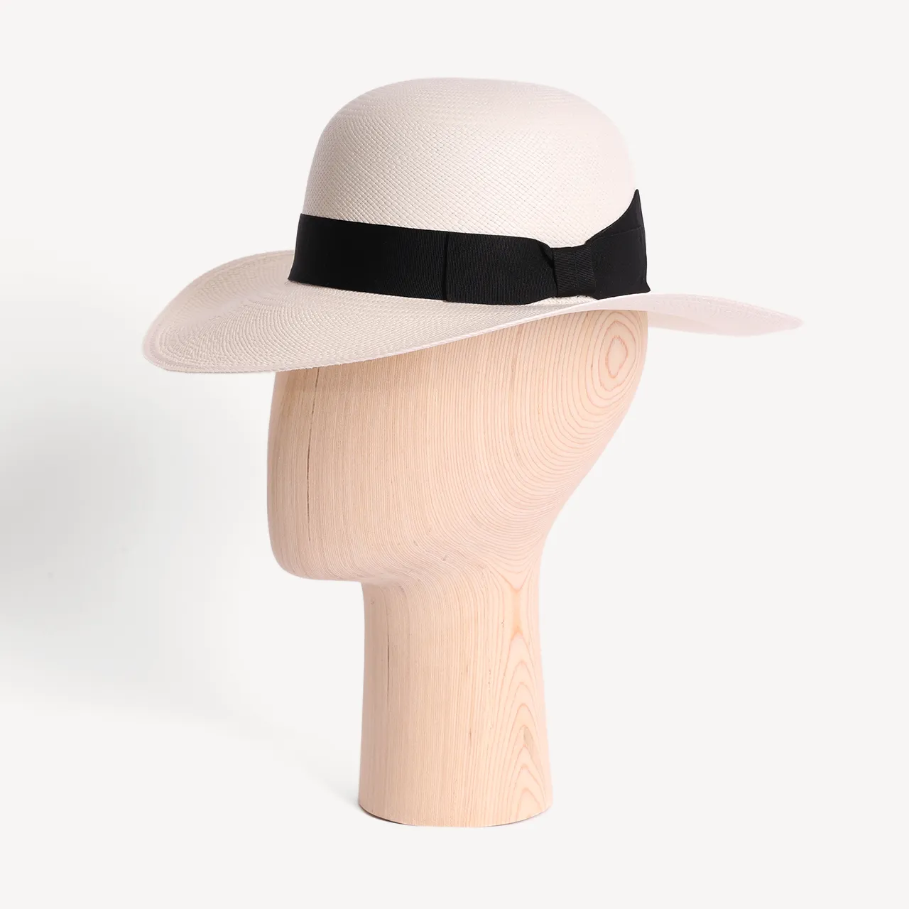 Brisa Panama Toquilla Straw - White with Black Band