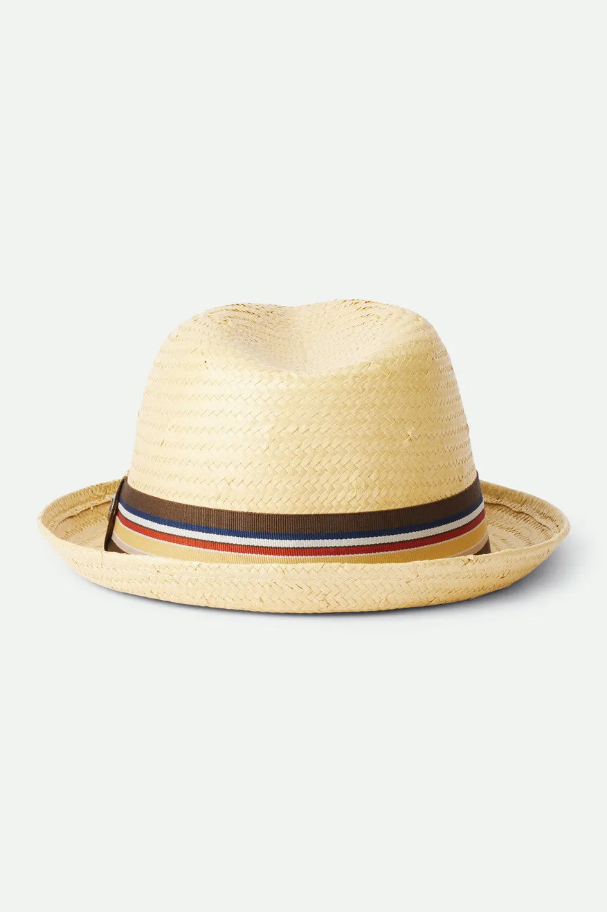 Castor Straw Fedora - Tan