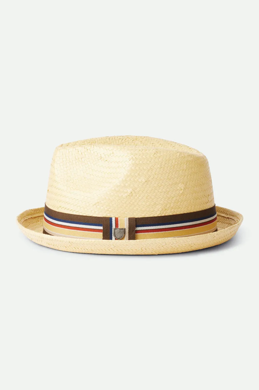 Castor Straw Fedora - Tan